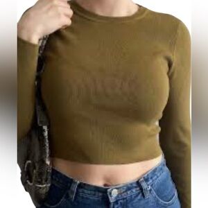 Zara Khaki Green Knit Crop Top💕